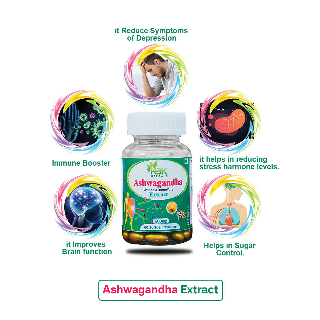 KBK Herbals Ashwagandha Extract Capsules - Swadesiicart