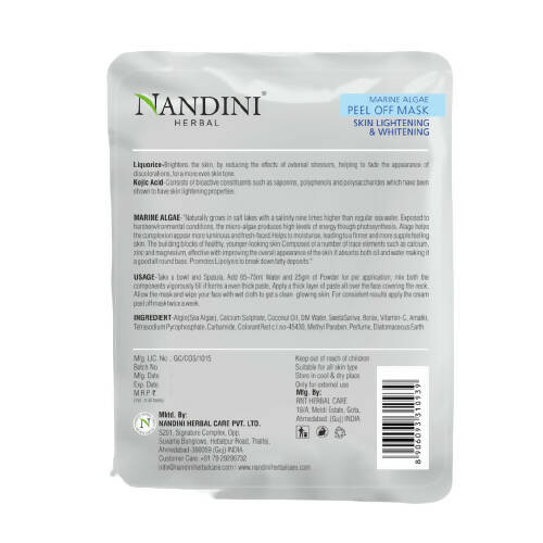 Nandini Herbal Marine Algae Peel of Mask Skin Lightening & Whitening - Swadesiicart