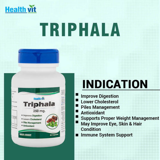 Healthvit Pure Herb Triphala Capsules | Swadesiicart