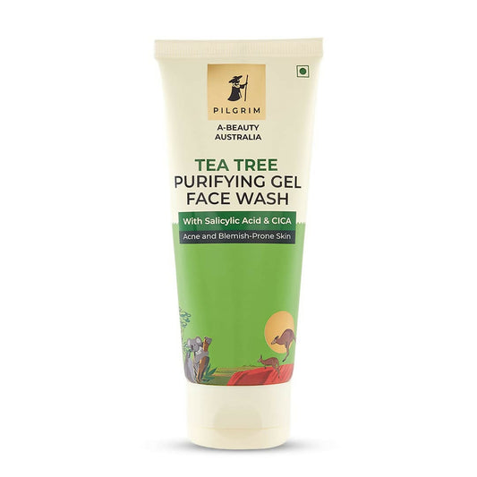 Pilgrim Australian Gel Face wash Purifying with Tea Tree, 1% Salicylic acid & CICA For Oily Skin, Acne And Pimples - Pilgrim
