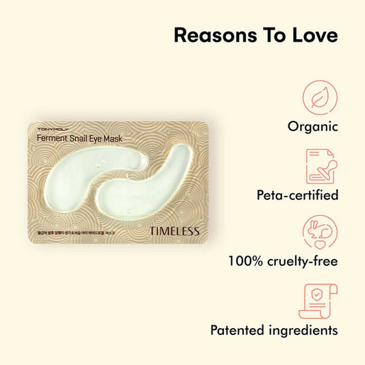 Tonymoly Timeless Ferment Snail Eye Mask - Korean Skincare - Swadesiicart