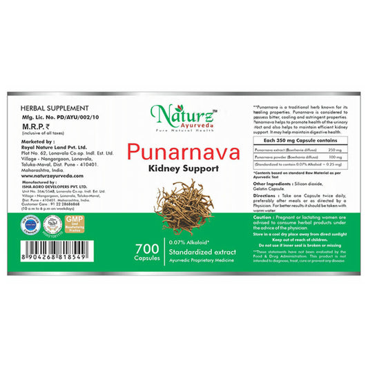 Naturz Ayurveda Punarnava Capsules | Swadesiicart