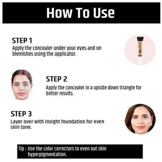 Insight Cosmetics Hd Concealer - Natural Finish, Water-Resistant - Porcelain - Distacart