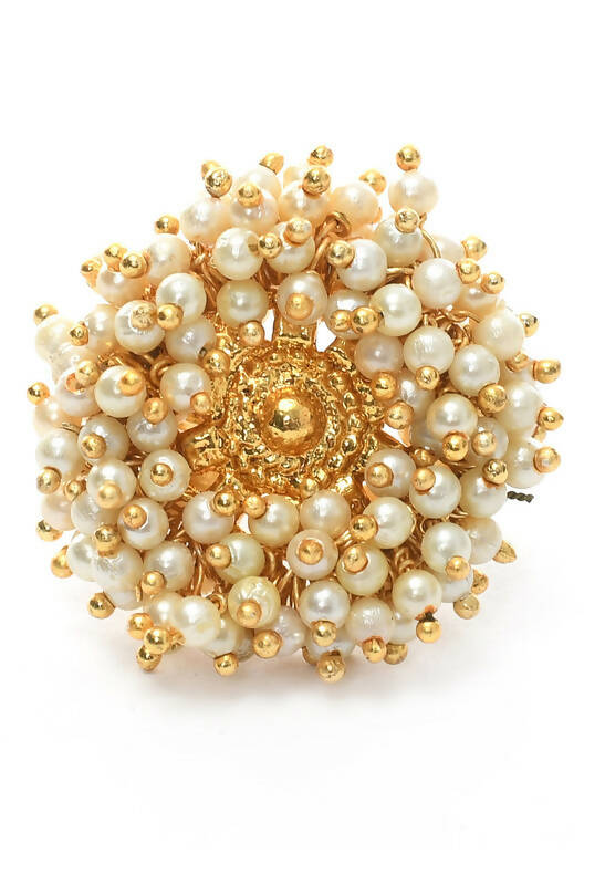 Mominos Fashion Joharkamal Gold-Polished Beads Work Bangles with Rings - Swadesiicart
