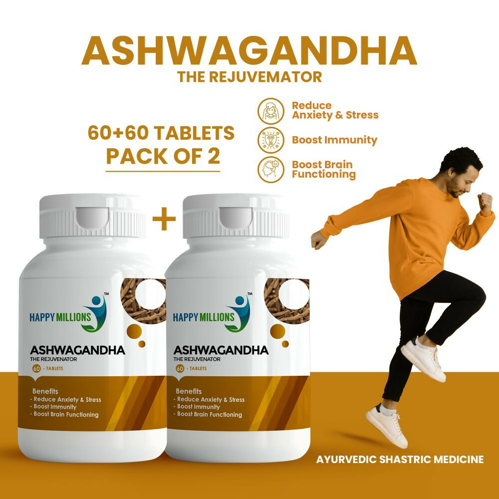 HappyMillions Ayurvedic Ashwagandha Tablets | Swadesiicart