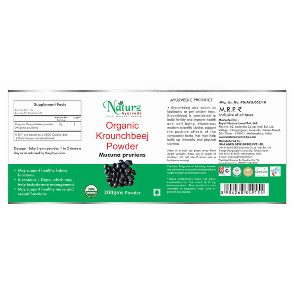 Naturz Ayurveda Organic Krounchbeej Powder | Swadesiicart