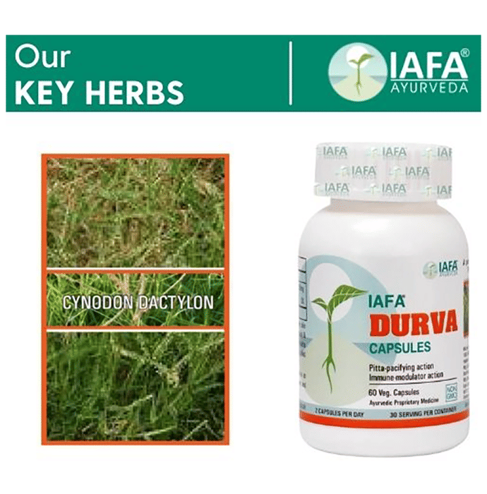 Iafa Ayuveda Durva Veg Capsules | Swadesiicart