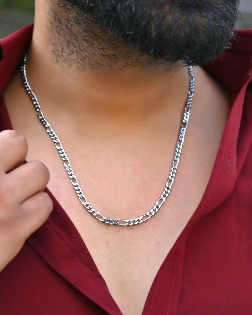 VOJ Silver Plated Cuban Link Chain | Swadesiicart