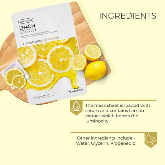 The Face Shop Real Nature Lemon Face Mask - Korean Skincare - Swadesiicart