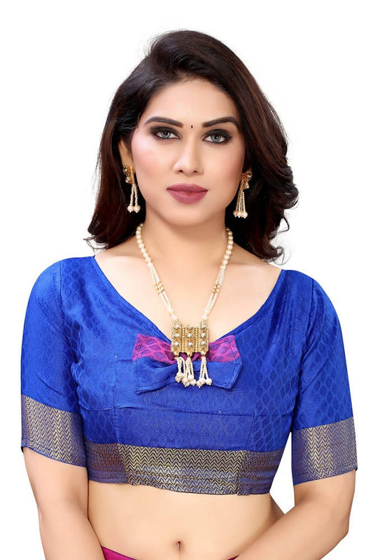 Vamika Banarasi Jacquard Weaving Purple Saree | Swadesiicart