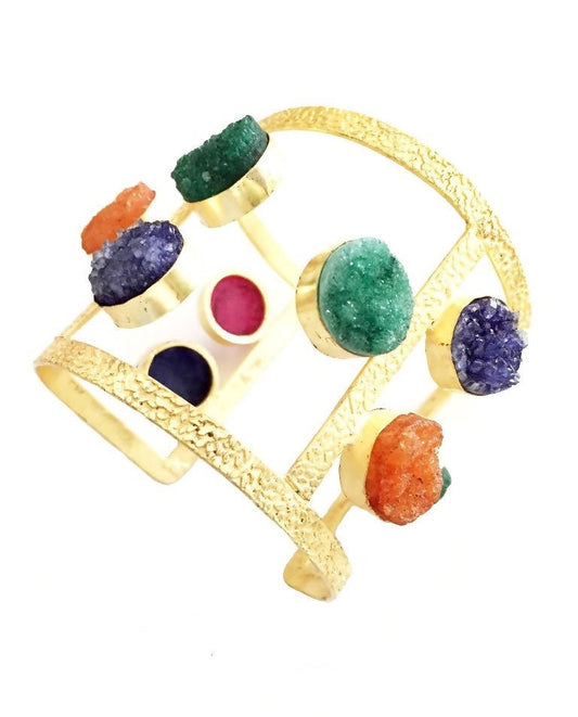 Bling Accessories Natural Stone Multi Cuff Bracelet