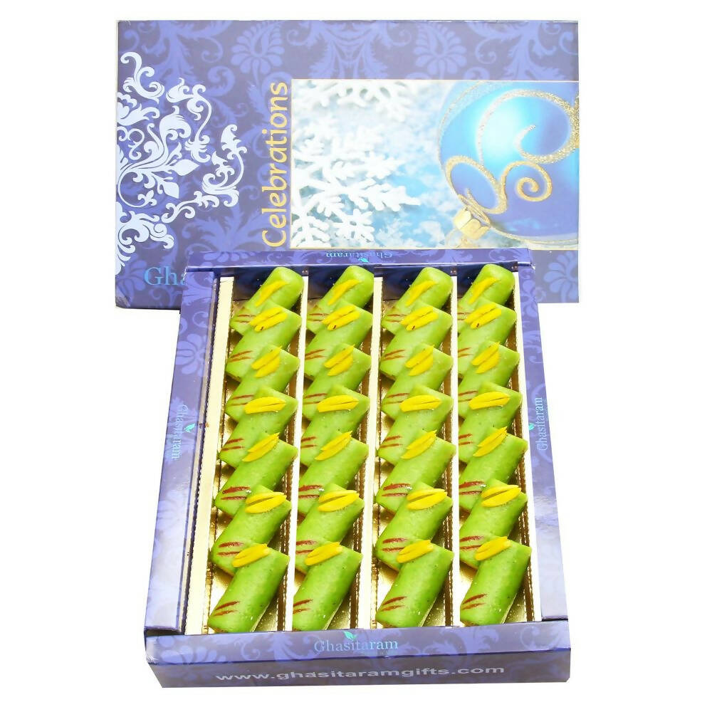 Ghasitaram Kaju Pista Roll Sweets | Swadesiicart