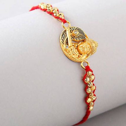 Krishna With Flute Rakhi and Kaju Katli Box