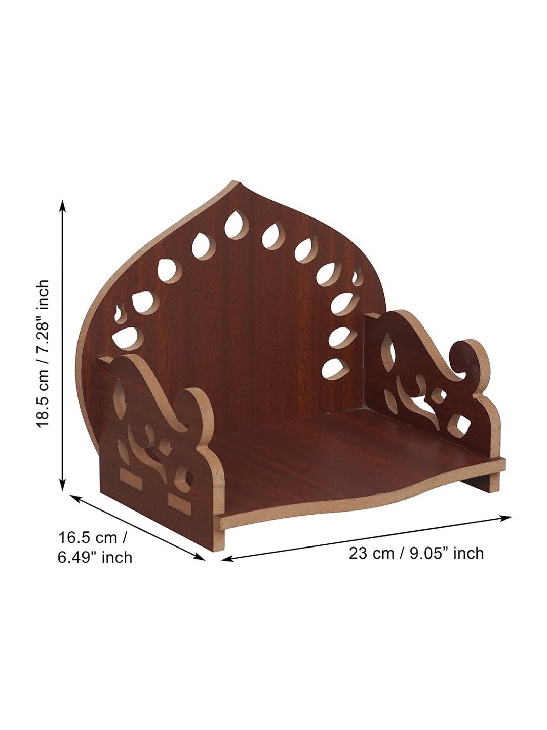 eCraftIndia Brown Decorative Wooden Pooja Temple | Swadesiicart