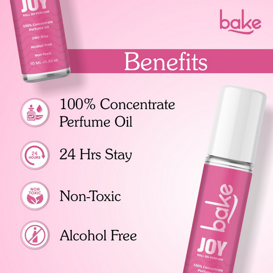 Bake Joy 100% Concentrated Perfume Oil Roll on Fragrance For Men & Women - Peony | Swadesiicart