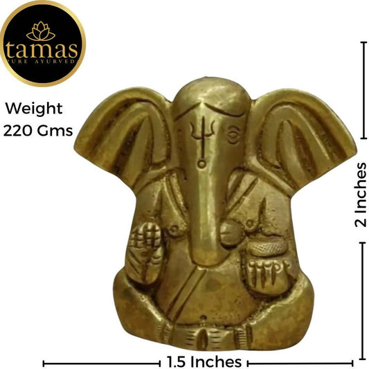 Tamas Brass Ganesha Statue for Temple | Golden Finish | Pooja Idol - Swadesiicart
