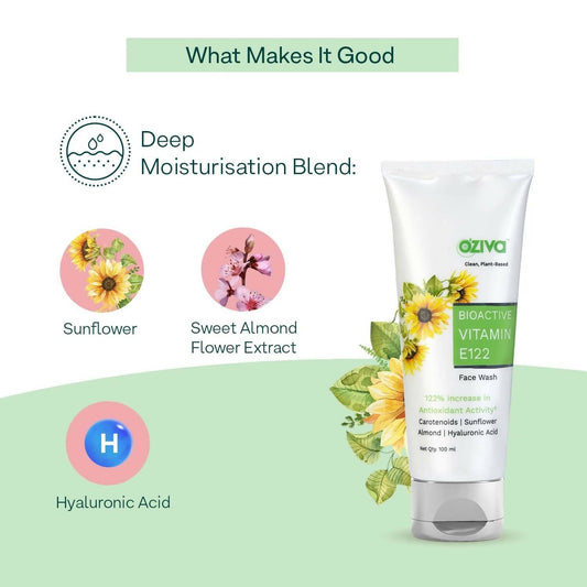 OZiva Bioactive Vitamin E122 Face Wash - Swadesiicart