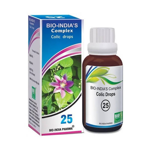Bio India Homeopathy Complex 25 Colic Drops – Homeopathic Colic & Abdominal Pain Relief Remedy