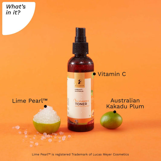 Pilgrim Australian 1% Vitamin C Toner with Kakadu Plum & Lime Pearl For Glowing Skin, Open Pores Tightening & Refining - Swadesiicart