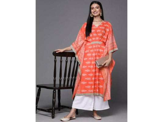 Ahalyaa Women's Traditional wear Kurta Set - Rust | Swadesiicart