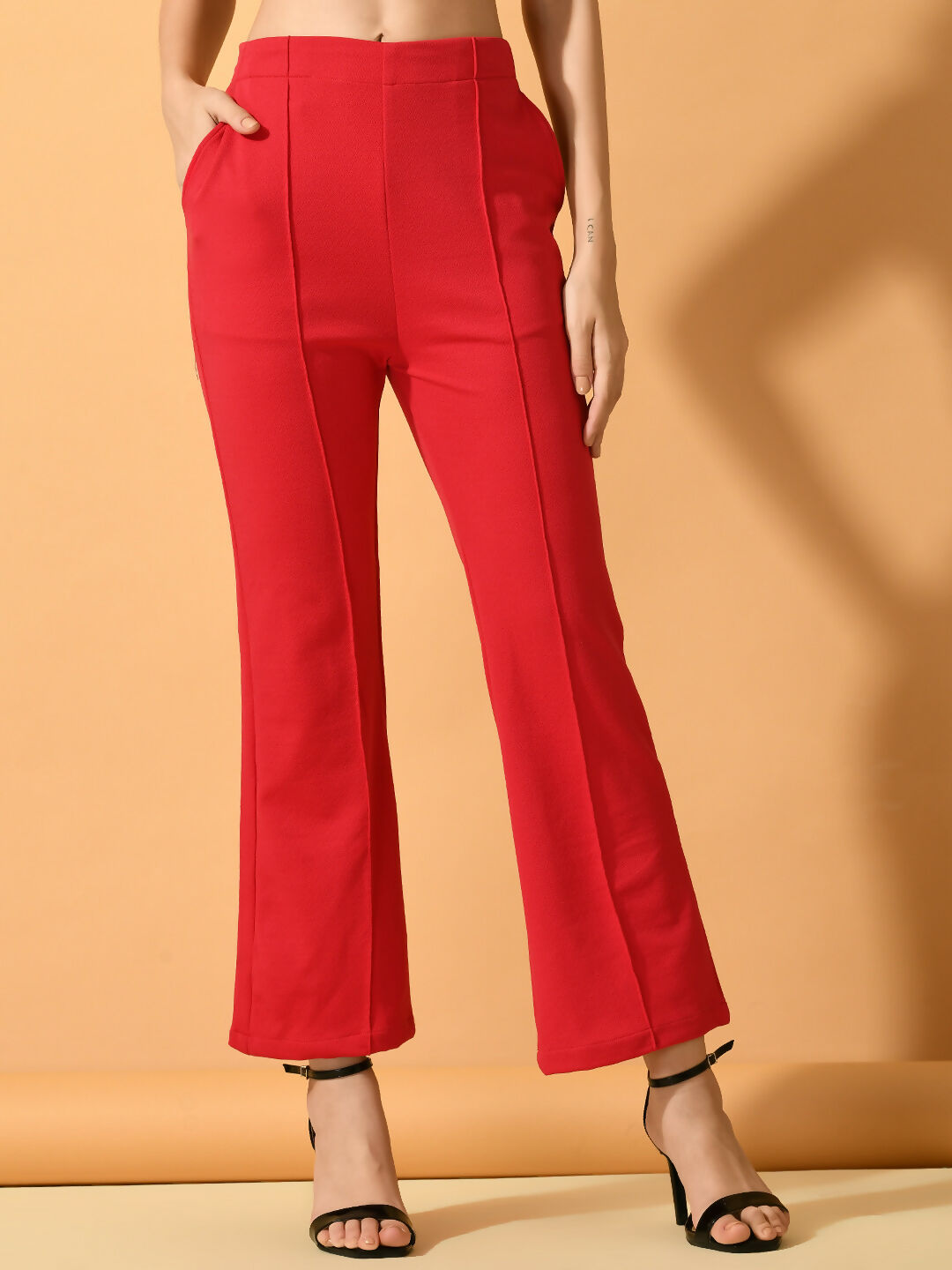 Myshka Women's Pink Solid Coat With Trousers - Swadesiicart