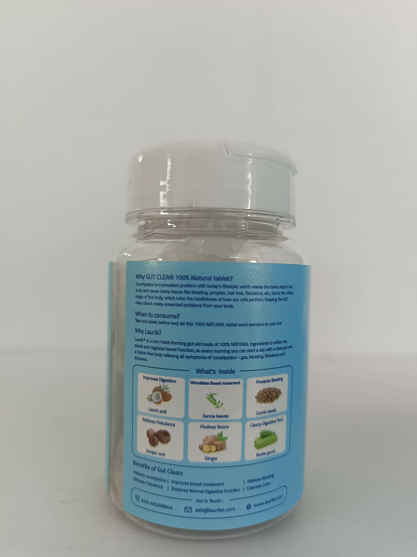 Laurik Gut Clean Tablets For Constipation Relief And Digestive Health | Swadesiicart