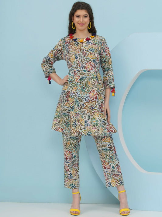 Joban Fashion Floral Co Ord Set - Multi Color - Swadesiicart