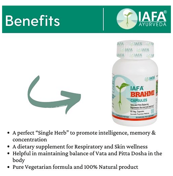 Iafa Ayuveda Brahmi Veg Capsules | Swadesiicart