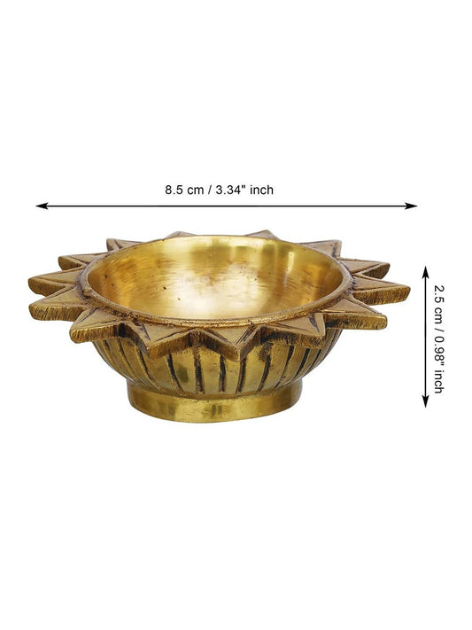 eCraftIndia 4 Pieces Beige Sun Shaped Diyas | Swadesiicart