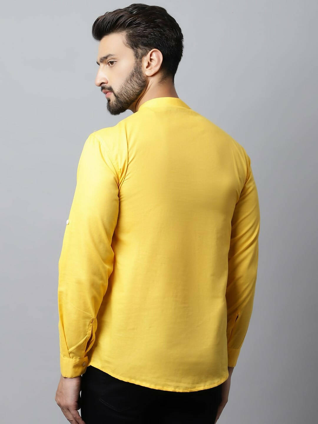 Even Apparels Yellow Color Pure Cotton Men's Kurta With Side Placket (MMS759) | Swadesiicart
