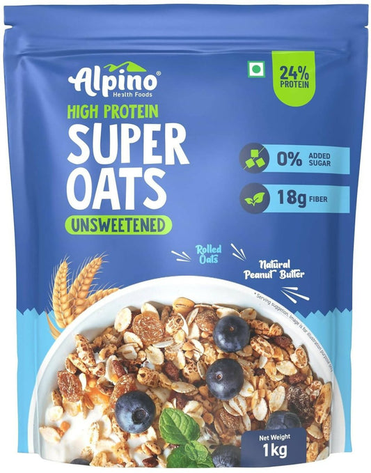 Alpino High Protein Super Rolled Oats Unsweetened | Swadesiicart
