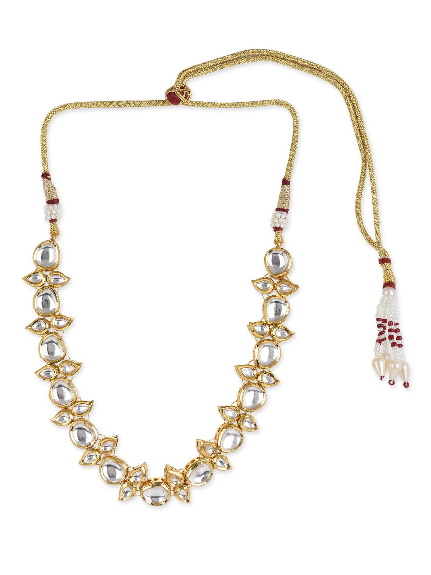 Gold-Toned White Brass Gold-Polished Necklace - Ruby Raang | Swadesiicart