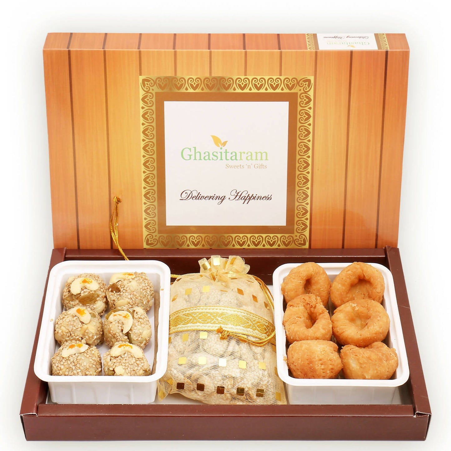 Ghasitaram Sankranti /Lohri Gifts Sweets-Til Laddoo (Bhuga), Revadi And Khajoor Hamper | Swadesiicart