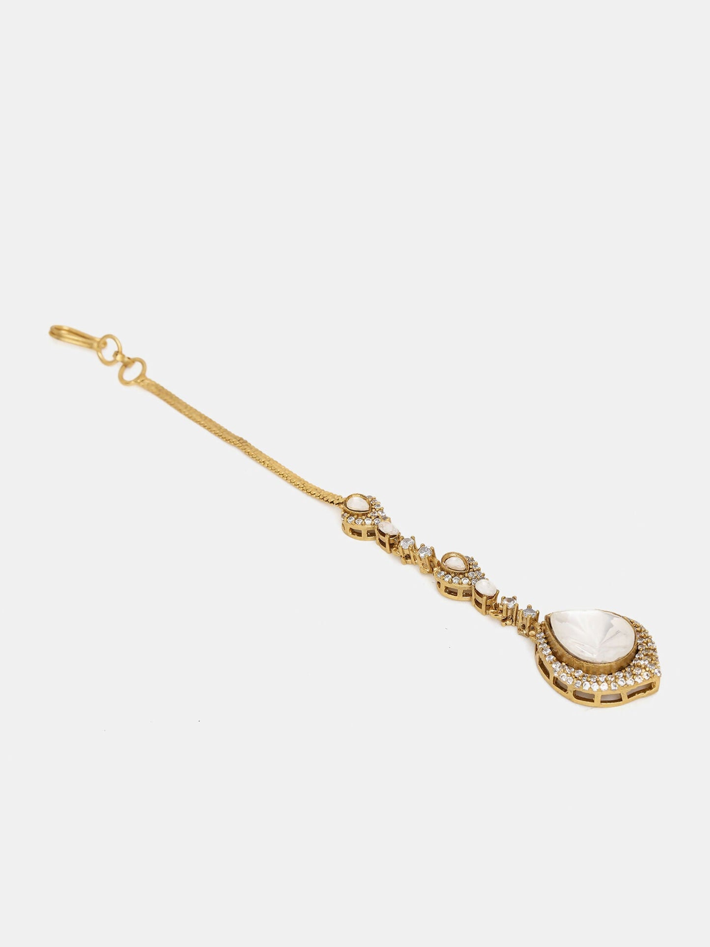 Ruby Raang 22k Gold Polished Kundan Maang Tikka | Swadesiicart