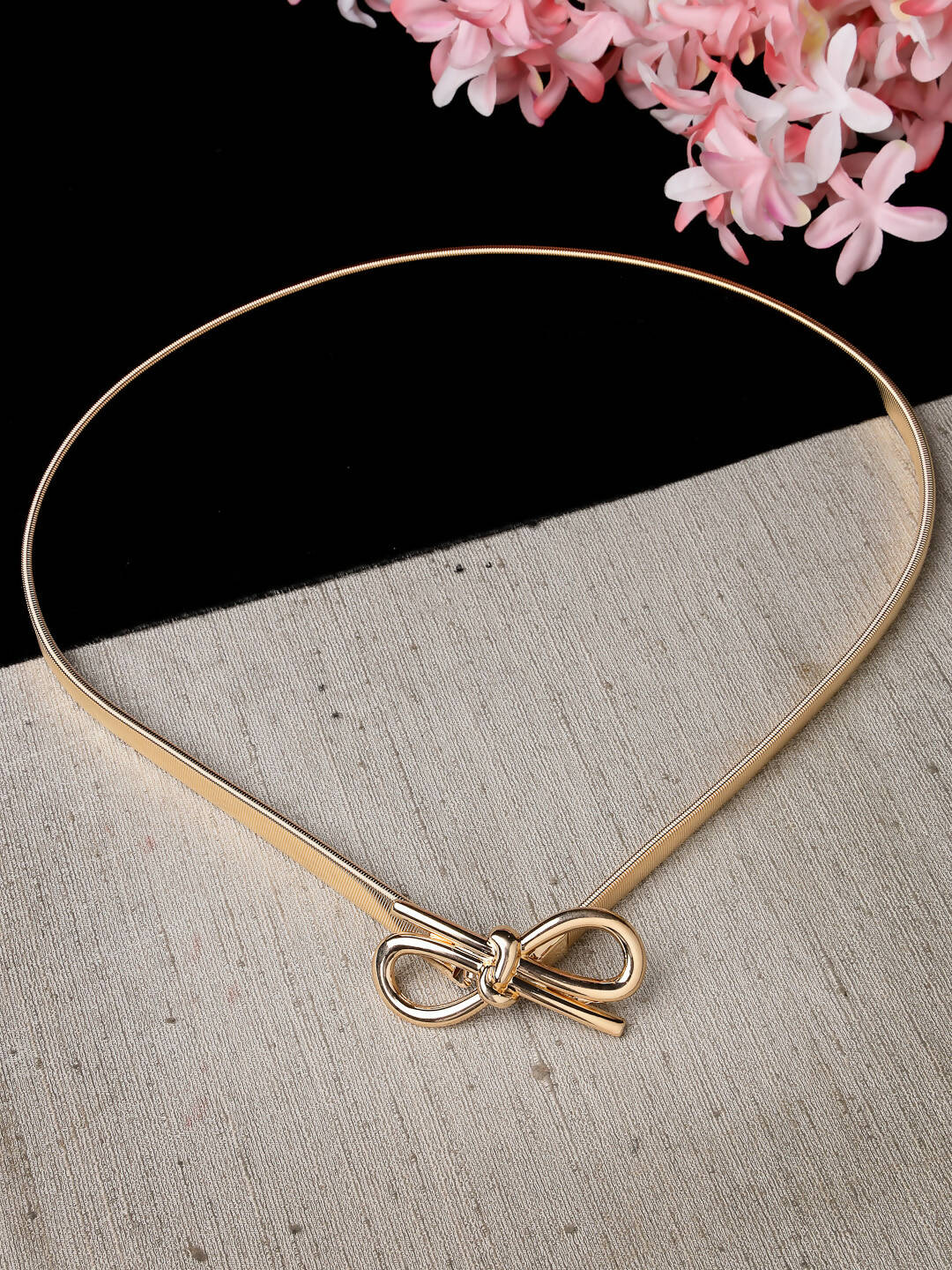 NVR Women Circular Gold-Polished Stretchable Metal Belt | Swadesiicart
