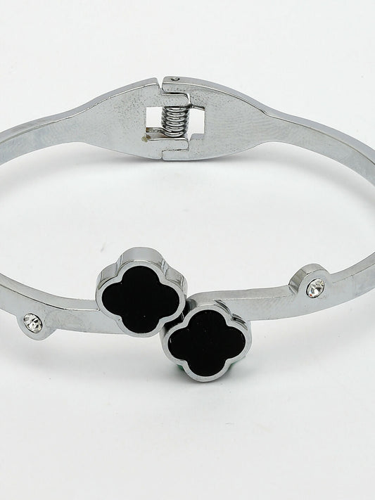 NVR Women's Silver-Plated Cuff Bracelet - Swadesiicart
