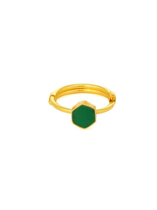 Natural Stone Green Ring - Ruby Raang | Swadesiicart