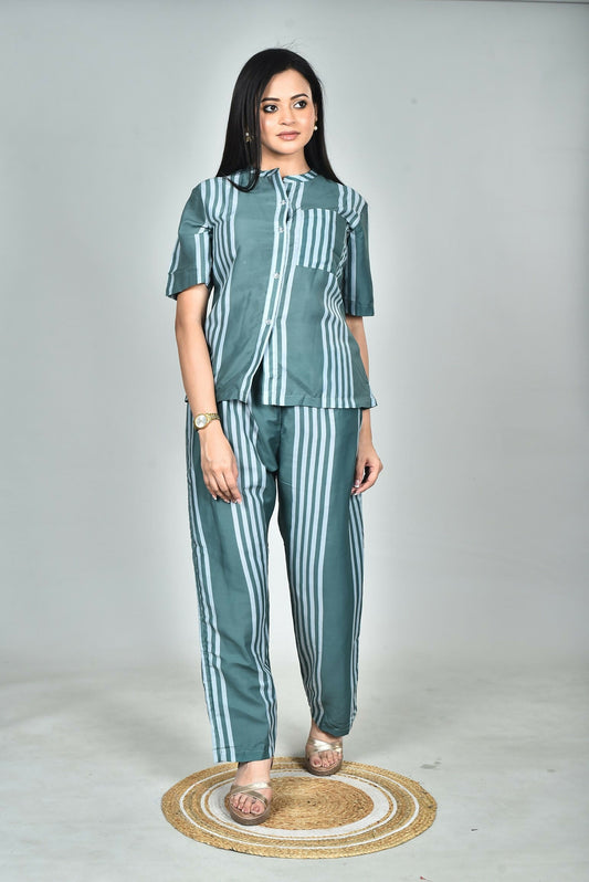 Morchari Digital Print Semi Muslin Co-Ord Set Top & Trouser-Multicolor - Swadesiicart