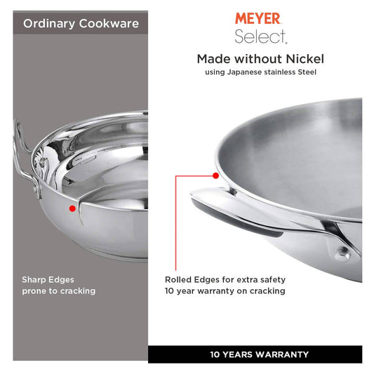 Meyer Select Stainless Steel Covered Kadai - Swadesiicart