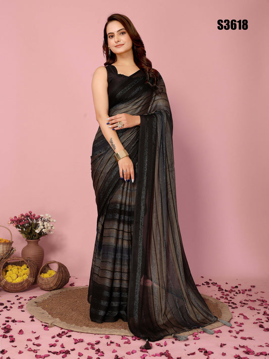Attractive These Party Wear Ready To Wear Saree - Grey | Swadesiicart