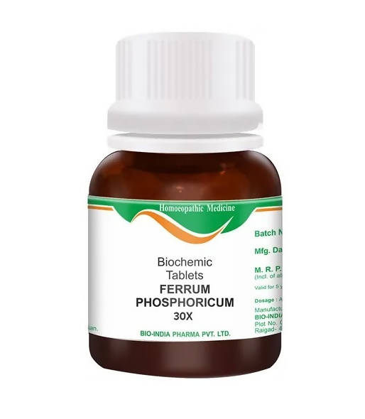 Bio India Homeopathy Ferrum Phosphoricum Biochemic Tablets – Homeopathic Inflammation & Immunity Tissue Salt