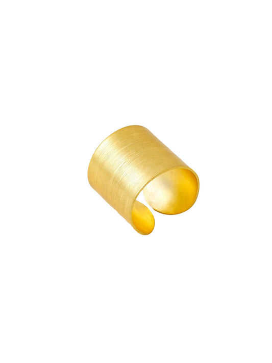 NVR Women Gold-Polished Adjustable Finger Ring | Swadesiicart