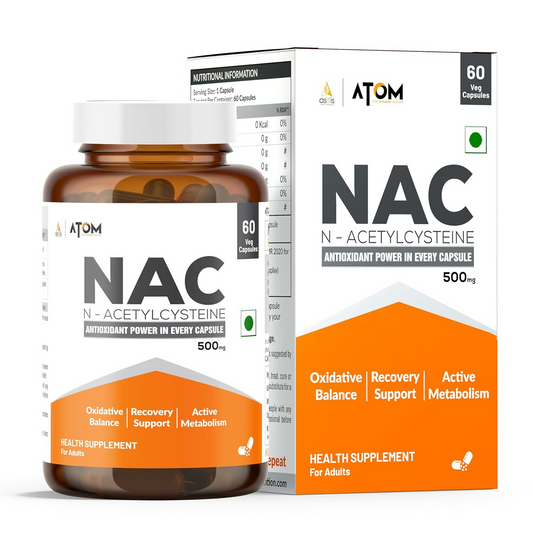 As-It-Is Atom Nac (N-Acetylcysteine) 500Mg Veg Capsules | Swadesiicart