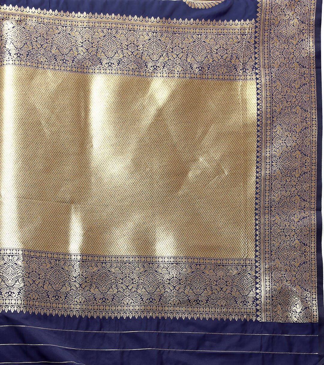 Lorenvalley Fashion Navyblue Soft Silk Woven Design Gold Zari Weaving Saree - Swadesiicart