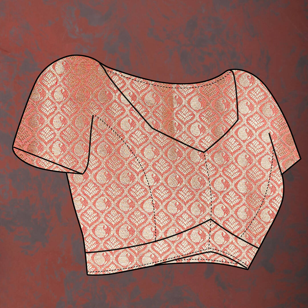 Lorenvalley Fashion Peach Cotton Woven Design with Zari Weaving Design Saree - Swadesiicart