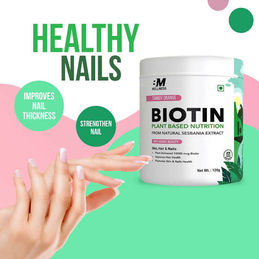BM Wellness Plant Based Biotin 10000+ Mcg - Tangy Orange | Swadesiicart