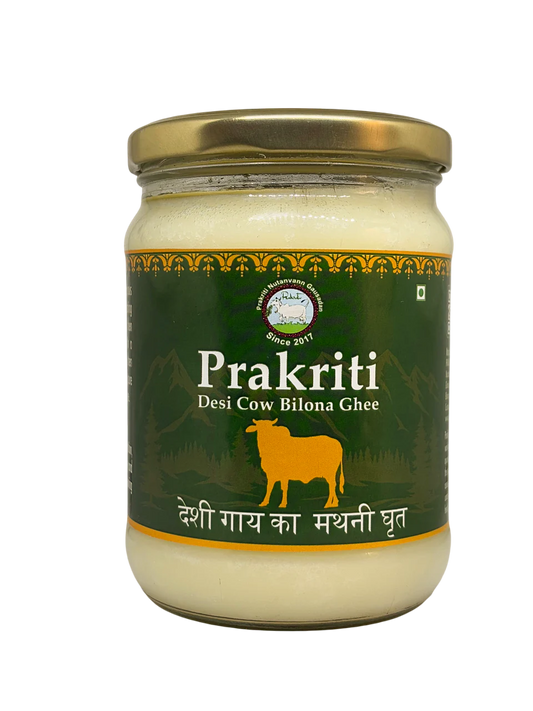 Prakriti Desi Cow Bilona Ghee | Organic Desi Cow Ghee | Pure organic ghee, traditionally-churned, chemical-free, granular ghee, nutritious by nature - Swadesiicart
