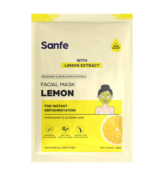 Sanfe Instant Depigmentation Lemon Facial Mask - Swadesiicart
