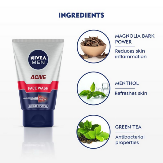 Nivea Men Acne Face Wash - Swadesiicart