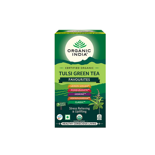 Organic India Tulsi Green Tea Favourites | Certified Organic Herbal Tea Variety Pack - Swadesiicart